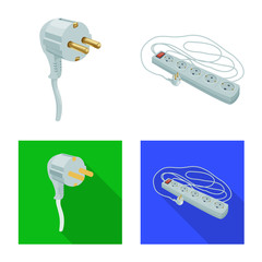 Vector illustration of electricity and electric logo. Set of electricity and energy stock vector illustration.