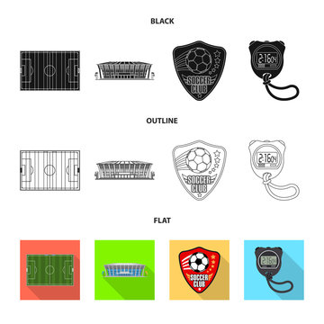 Isolated object of soccer and gear sign. Set of soccer and tournament vector icon for stock.