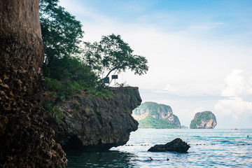 cliffs at Phra Nang beach in Thailand