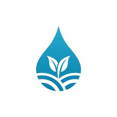 water leaf logo template