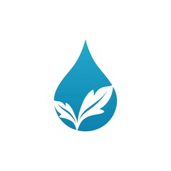 water leaf logo template