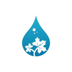Obraz premium water leaf logo template