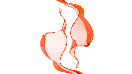 Splash fluid. 3d illustration, 3d rendering.