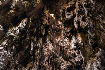 close up rock in  cave and shadow with rock 
