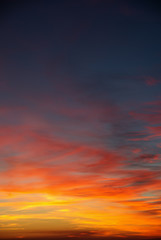 Fototapeta premium Fiery orange sunset sky. Beautiful sky.