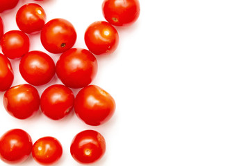Cherry tomatoes on a white background, isolate