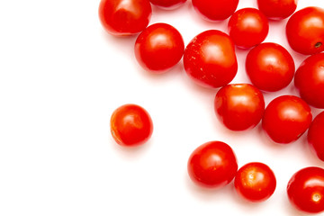 Cherry tomatoes on a white background, isolate