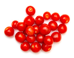 Cherry tomatoes on a white background, isolate