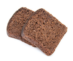 rye bread on a white background, isolate.