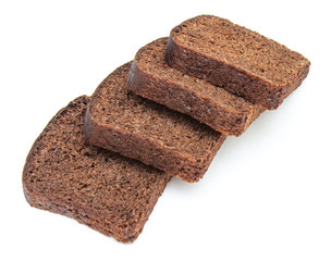 rye bread on a white background, isolate.