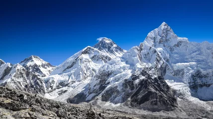 Crédence de cuisine en verre imprimé Lhotse Panorama of Nuptse and Mount Everest seen from Kala Patthar