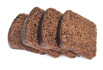 rye bread on a white background, isolate.