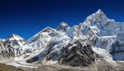 Foto op Plexiglas Lhotse Panorama van Nuptse en Mount Everest gezien vanaf Kala Patthar