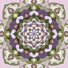 stained glass flower mandala colorful
