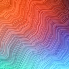 Light Green, Red vector background with curved lines.