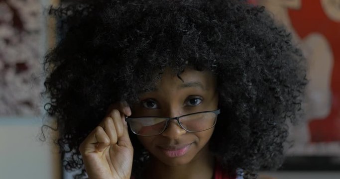 African American Looks Sarcastically at Camera
