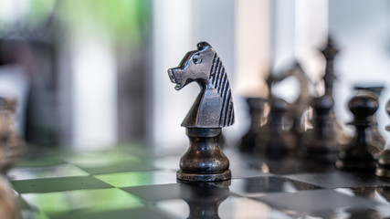 Chess Pieces On Checkmate Board 