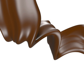 Shiny sweet chocolate liquid splash.