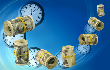 abstract image of a whirlwind of money and watches