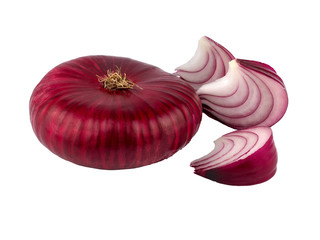 Yalta purple onion on a white background