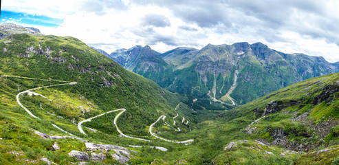 Fototapeta na wymiar Gaularfjellet mountain road in Norway