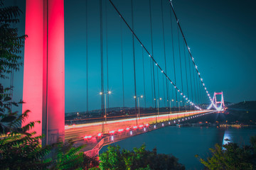 Long Exposure Bosporus Bridge with trendy colors