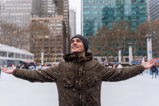 Ice Skating In Downtown, New York