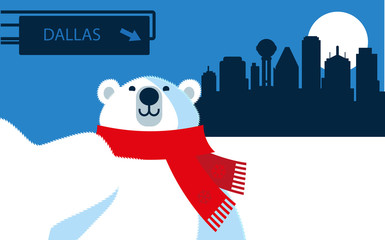 Dallas Texas Polar Bear cartoon character © mauromod