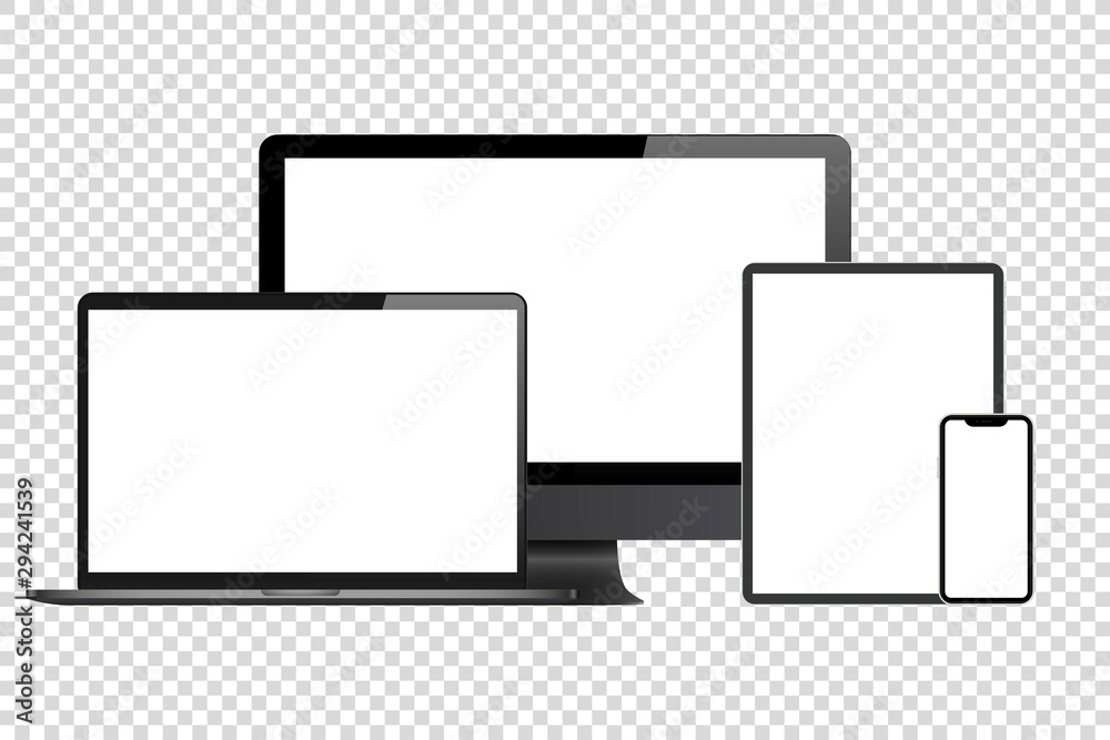 Wall mural modern mockup set devices for web design