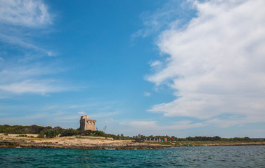 Watchtower near ionian sea (Torre Sabea), Salento, south Italy