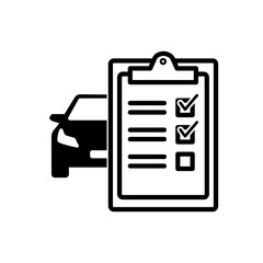 Car servise checklist clipboard. Tick sign. vector