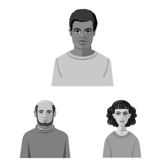 Isolated object of face and person sign. Set of face and portrait vector icon for stock.