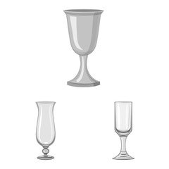 Vector illustration of capacity and glassware sign. Set of capacity and restaurant stock vector illustration.