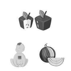 Vector illustration of transgenic and organic symbol. Collection of transgenic and synthetic vector icon for stock.