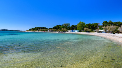 sandy beach in Vodice, Croatia