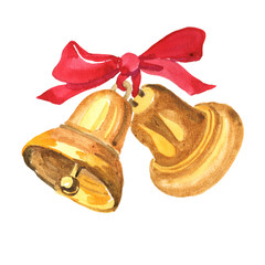 Christmas winter holiday symbol isolated. Watercolor background set. Isolated chritmas illustration element.