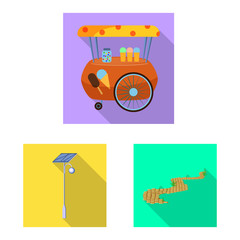 Vector illustration of urban and street icon. Set of urban and relaxation stock vector illustration.