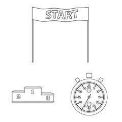 Isolated object of exercise and sprinter icon. Set of exercise and marathon vector icon for stock.