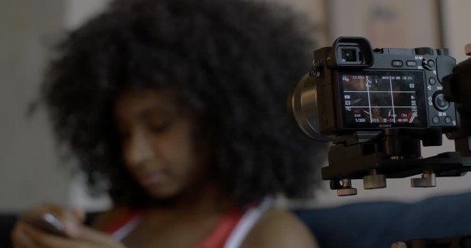 Camera Films Model during Videoshoot