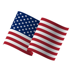 Obraz premium Waving flag of the United States. illustration of wavy American Flag for Independence Day.