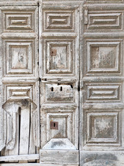 Old wooden rustic door, vintage background.