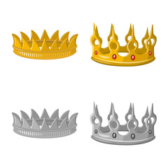 Vector design of medieval and nobility logo. Set of medieval and monarchy vector icon for stock.