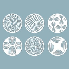 panel for registration of the decorative surfaces. Abstract circles, balls. Vector illustration of a laser cutting. Plotter cutting and screen printing.