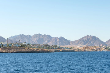 Red sea hotel resort Bay Akaba mountain landscape Egypt