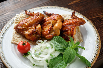 Grilled chicken wings. catering menu
