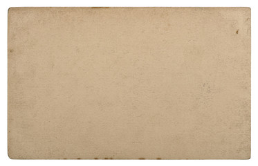 Used paper sheet Old cardboard stains isolated white background