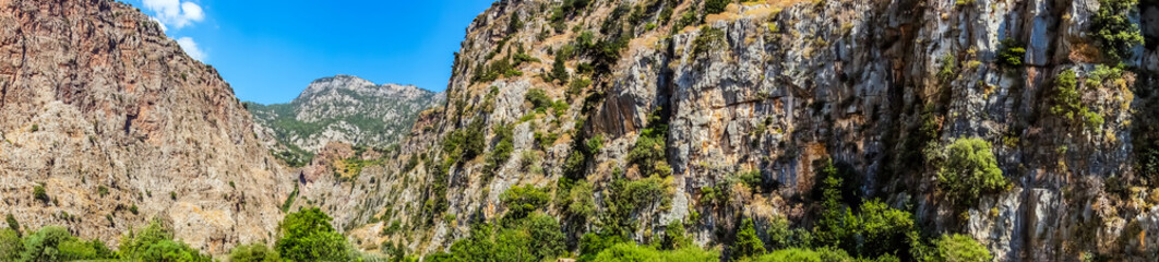 Turkeys Butterfly Valley mountain Kelebekler Vadisi Oludeniz, MUGLA background concept. Panorama