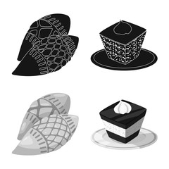 Vector design of traditional and tour sign. Set of traditional and landmarks stock symbol for web.