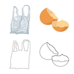 Isolated object of refuse and junk sign. Collection of refuse and waste vector icon for stock.