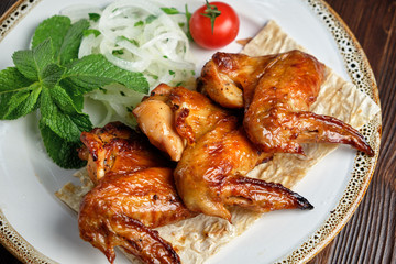 Grilled chicken wings. catering menu